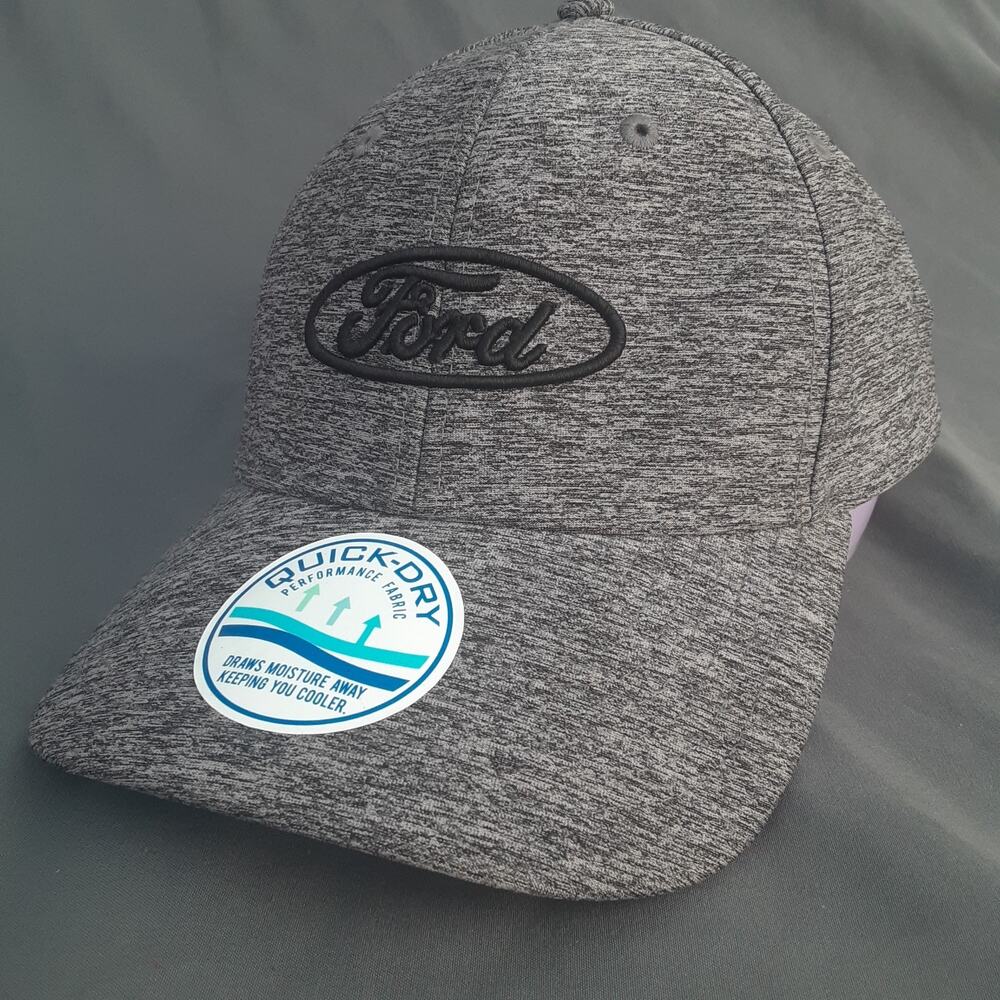 Ford Quick-Dry Cap Hat SnapBack Gray EUC